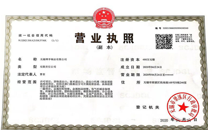 Porcellana Wuxi Bofu Steel Co., Ltd. Profilo Aziendale